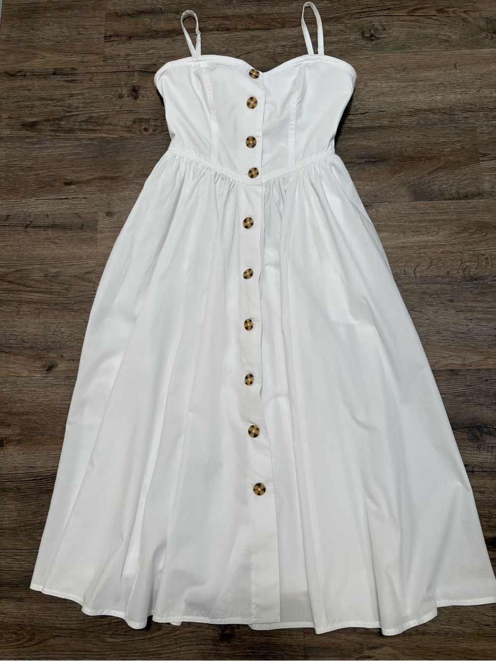 Free People White Button-Front Sundress - Picture 1 of 10